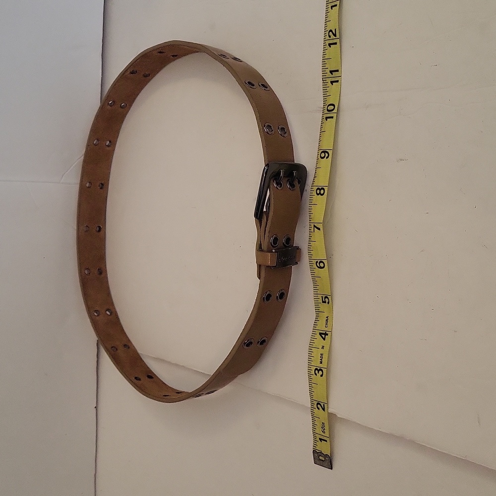 EUC Mudd Genuine Leather Belt, Taupe, Size S/M